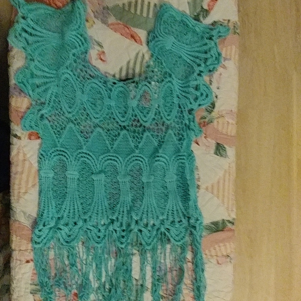 NWT Crochet Fringed Tank Top